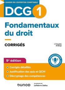 Dcg 1 : Fondamentaux Du Droit ; Corriges (edition 2024/2025) 