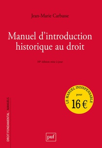Manuel D'introduction Historique Au Droit 