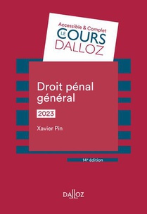 Droit Penal General (edition 2023) 
