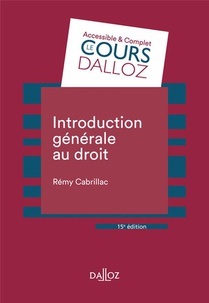 Introduction Generale Au Droit (15e Edition) 