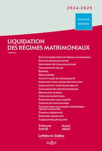 Liquidation Des Regimes Matrimoniaux 2024/2025 (edition 2024/2025) 