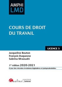 Cours De Droit Du Travail (edition 2020/2021) 