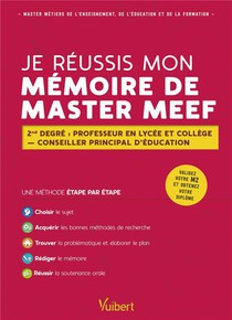 Je Reussis Mon Memoire De Master Meef : 2nd Degre, Professeur En Lycee Et College, Conseiller Principal D'education 