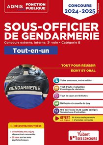 Concours Sous-officier De Gendarmerie : Categorie B ; Tout-en-un ; 20 Tutos Offerts ; Gendarme Externe, Interne Et 3e Voie (edition 2024/2025) 