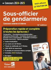 Concours Sous-officier De Gendarmerie : Preparation Rapide Et Complete A Toutes Les Epreuves ; Annales 2023 : Gendarme Categorie B Concours Externe Et Interne (edition 2024/2025) 
