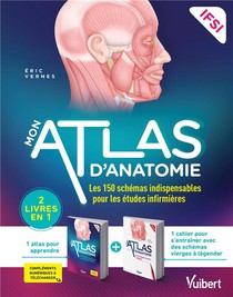 Mon Atlas D'anatomie : Etudiants En Ifsi ; 2 Livres En Un : Un Cahier Avec 150 Illustrations En Couleur 