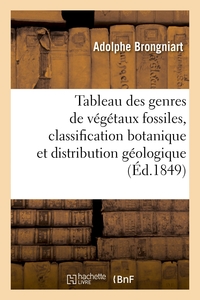 Tableau Des Genres De Vegetaux Fossiles, Classification Botanique Et Distribution Geologique 