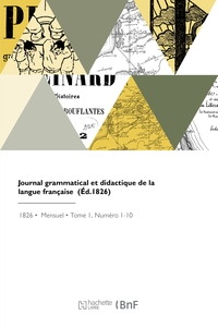 Journal Grammatical Et Didactique De La Langue Francaise 
