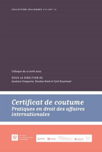 Certificat De Coutume : Pratiques En Droit Des Affaires Internationales 