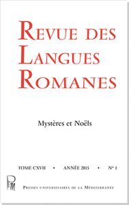 Revue Des Langues Romanes Tome 117 N 1 Mysteres Et Noels 