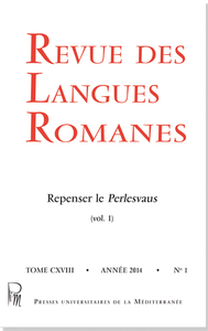 Revue Des Langues Romanes Tome 118 N 1 Repenser Le Perlesvaus 