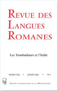 Revue Des Langues Romanes Tome 120 N 1 