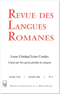 Revue Des Langues Romanes Tome 120 N 2 