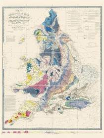 Carte Geographique Nostalgique : Carte Geologique De L'angleterre Et Du Pays De Galles 
