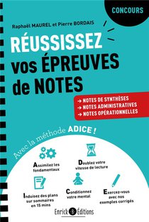 Reussissez Vos Epreuves De Notes Avec La Methode Adice ! Notes De Syntheses, Notes Administratives 