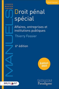 Droit Penal Special : Affaires, Entreprises Et Institutions Publiques (edition 2022) 