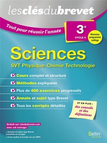 Les Cles Du Brevet ; Sciences ; Svt, Physique-chimie, Technologie 
