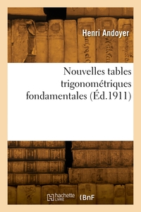 Nouvelles Tables Trigonometriques Fondamentales 