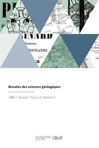 Annales Des Sciences Geologiques 