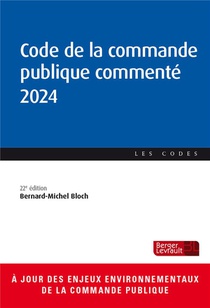 Code De La Commande Publique Commente (edition 2024) 