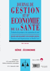 Serie : Economie - Jges 2-2020 - Vol02 - Journal De Gestion Et D'economie De La Sante Vol 38 N 2-202 