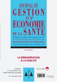 La Remuneration A La Qualite-jges 4-2020 - Vol04 - Journal De Gestion Et D'economie De La Sante Vol3 