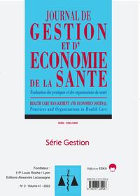 Evaluation Des Pratiques Et Des Organisations De Sante - Vol41 - Journal De Gestion Et D'economie De 