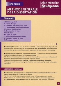 Methode Generale De La Dissertation Bac Philo 