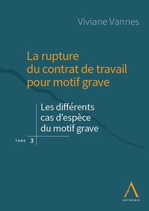 La Rupture Du Contrat De Travail Pour Motif Grave : Les Differents Cas D'espece Du Motif Grave (1re Edition) 