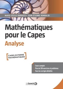 Mathematiques Pour Le Capes, Analyse 