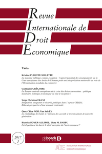 Revue Internationale De Droit Economique 2017/3 - Varia 