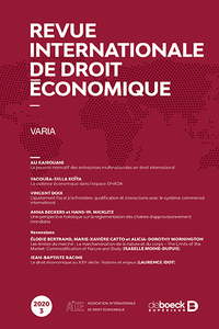 Revue Internationale De Droit Economique 2020/3 - Varia 