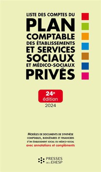 Liste Des Comptes Du Plan Comptable Des Etablissements Et Services Sociaux Et Medico-sociaux Prives (edition 2024) 