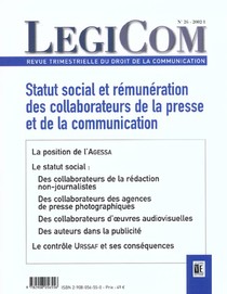 Legicom N 26 - Statut Social Et Remumeration Des Collaborateurs De La Presse Et De La Communica 