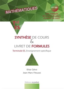 Mathematiques ; Synthese De Cours & Livret De Formules ; Terminale Es, Enseignement Specifique 
