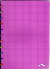 Cahier Atoma 144 pages violet petits carreaux avec marge 90g 