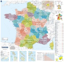 Cartes Murales - Carte Routiere Et Touristique France Administrative (poster) 