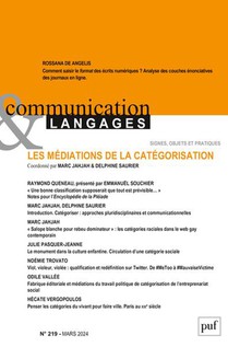 Communication & Langages Tome 219 : Les Mediations De La Categorisation 