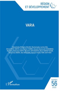 Region Et Developpement T.56 : Varia 