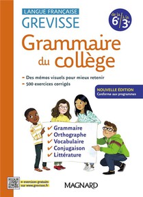Grevisse Langue Francaise : Grammaire Du College : De La 6e A La 3e (edition 2024) 