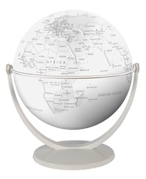 Globe 15 cm blanc stylisé tournant & basculant 