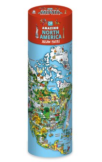 Puzzle Amazing North America in a tube 250 pieces 57 cm x 43 cm 