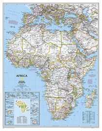 Afrika politiek groot wandkaart geplastificeerd 