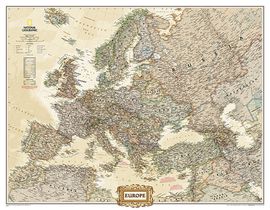Europe politiek antiek groot wandkaart 