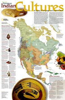 Noord-Amerikaanse Indiaanse culturen wandkaart 