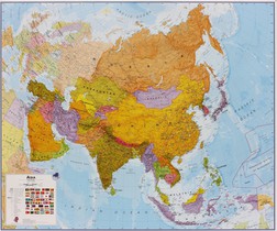Azië politiek wandkaart 