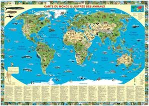 Monde des animaux illustré wandkaart 