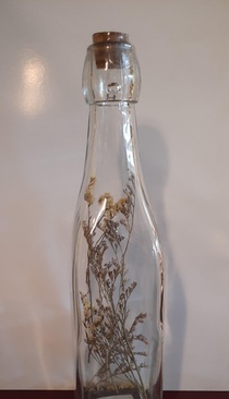 Decoratiefles Droogbloemen 21,5 Cm Glas Transparant 