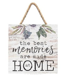 Hanging sign - 17,8 x 17,8 cm - The best memories are made at home - 656200337776 