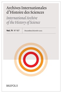 Archives Internationales d'Histoire des Sciences 71/2-187, 2021 